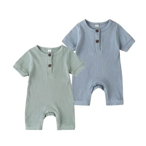 Baby Boy Girl 2 Pack Solid Romper Short/Long Sleeve One Piece Jumpsuits Cloth... - Picture 1 of 7