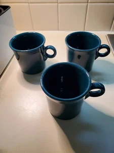 Fiestaware Fiesta juniper Coffee mug o-Ring Handle Homer Laughlin Set of 3 - Picture 1 of 3