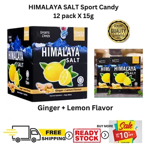 (Paquete de 12) Sal del Himalaya Deportiva Caramelo Como Nuevo JENGIBRE Sabor Limón ENVÍO GRATUITO - Imagen 1 de 4