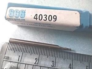 1.5 MM SLOT MILL, 2 FLUTE, SGS, CARBIDE, 3MM SHANK, FLUTE LENGTH 5MM,38MM O/ALL - Picture 1 of 1