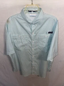 Columbia Tamiami PFG Men’s Guide Shirt Sz Large Blue Striped Outdoors Athleisure - Picture 1 of 12