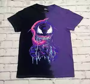 Venom Shirt Men's Small / Medium Purple Black Split Color Marvel Super Villain - Picture 1 of 6