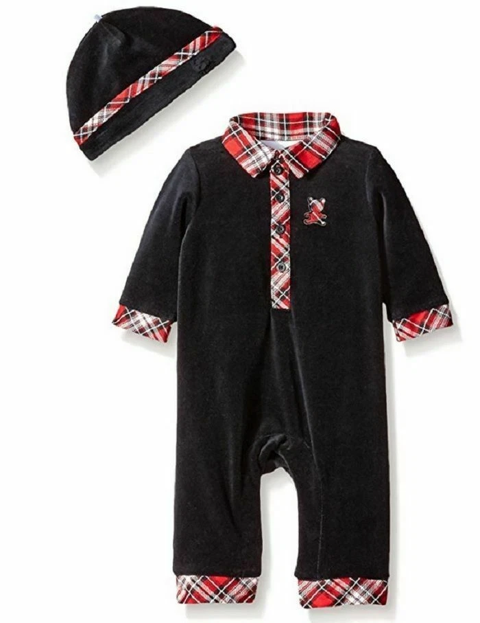 Little Me Infants Black Velvet Sleeper and Hat Set in Black Color Size 6 Months - Image 1 of 1