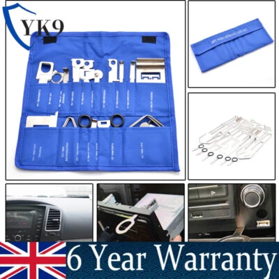 Car Stereo Removal Tool Kit Stainless Steel CD DVD Radio Keys Universal Set - Image 1 of 4