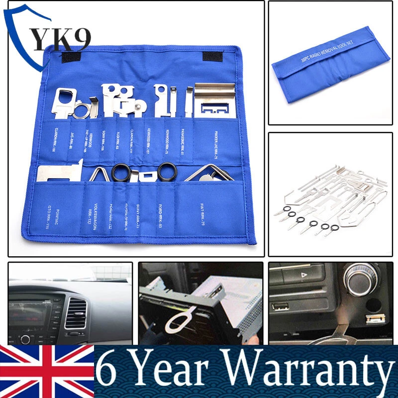 Car Stereo Removal Tool Kit Stainless Steel CD DVD Radio Keys Universal Set - Image 1 of 4