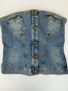 Dolce & Gabbana AUTHENTISCH Vintage Denim Korsett Bustier Top * KLEIN - Bild 1 von 4