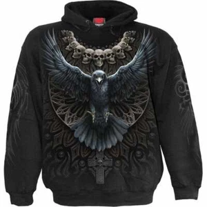 RAVEN SKULL - Sudadera con capucha negra - Imagen 1 de 8