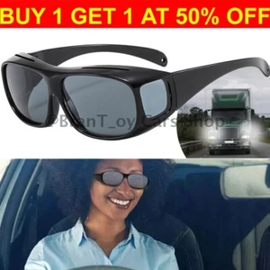 HD Day Night Vision Glasses Driving Sports Wraparound Fit Over Sunglasses - Picture 1 of 7