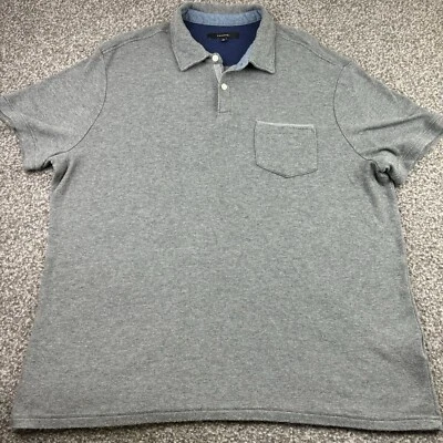 Camisa polo masculina Tahari extra grande azul logotipo sólido golfe conforto designer clássico - Imagem 1 de 4