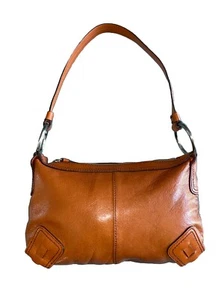 Kenneth Cole New York Brown Leather Zipper Closure Hobo Shoulder Bag Weaving - Picture 1 of 11