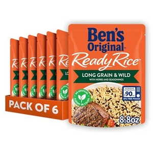 	BENS ORIGINAL Ready Rice Long Grain & Wild Herbs & Seasoning 8.8 Oz Pack of 6	 - Picture 1 of 9