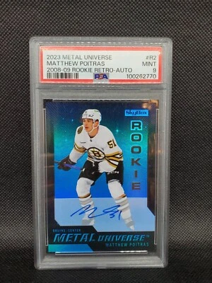 2023 Metal Universe Matthew Poitras R-2 Blue Rookie Retro Auto PSA 9  - Image 1 of 2