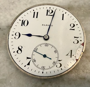 Vintage pocket watch Movement Elbico 15J Broken Balance Staff Parts Repair - Bild 1 von 2