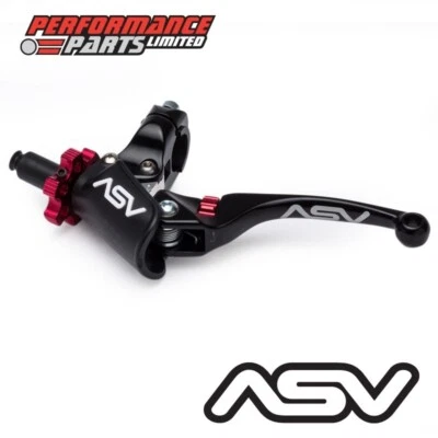 ASV F4 Black Long Clutch Lever with Pro Perch for Kawasaki KX250 1999 - Imagem 1 de 4