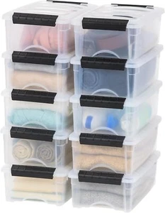 IRIS USA 6 Qt Stackable Plastic Storage Bins with Lids, 10 Pack - BPA-Free, Made - Picture 1 of 5
