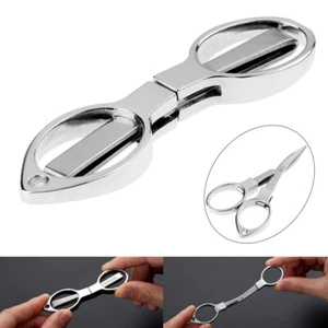 Portable Folding Scissors Snips Key Ring Cutteer Folding Fishing Stainless Steel - Picture 1 of 13