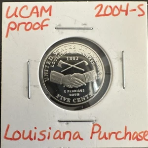 2004-S JEFFERSON UCAM PROOF LOUISIANA ACQUISTO 5C NICHEL - Foto 1 di 3