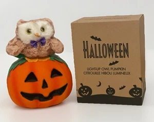 Avon 2008 Halloween Fiber Optic Owl Pumpkin Light Up Color Changing New - Picture 1 of 12