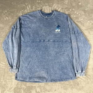 DISNEY PARKS CAST MEMBER MICKEY MOUSE BLUE DENIM SPIRIT JERSEY SIZE L - Picture 1 of 8