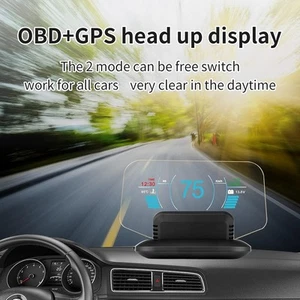 Car Hud Head-Up Display C1, OBD2+GPS Mode Speedometer with Speed Warning - Picture 1 of 9