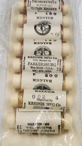 8 Kreinik Balger 4 ply Blending Filament 3 Gold - 5 Copper 10 Meters Each NIOP - Picture 1 of 8