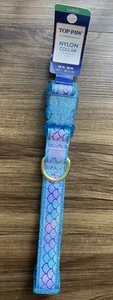 Top Paw blau Meerjungfrau Skala verstellbar Glitzer Hundehalsband Größe Large 18 in-26 in - Bild 1 von 1