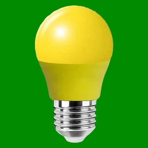 2x 4W Amarillo Colorido LED G45 Fiesta Golf Redondo Bombilla Es E27 Rosca Edison - Imagen 1 de 3