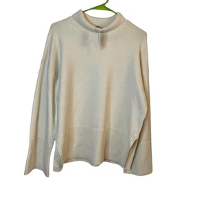 Banana Republic Turtleneck Sweater Women M Oversized Beige Cotton Blend NWT New - Picture 1 of 9