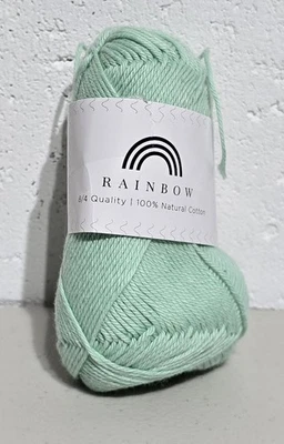 Hobbii Rainbow 8/4 Quality 100% Cotton Yarn - 1 Skein Color Light Green #25 - Image 1 of 3