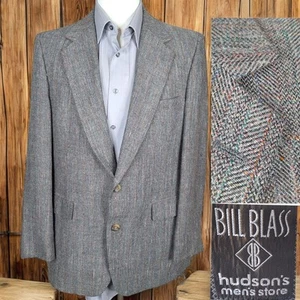 Bill Blass Sport Coat Mens 42R Multicolor Herringbone Stripe Tweed Vintage - Picture 1 of 10