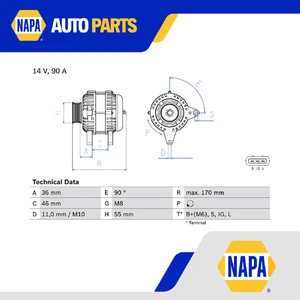 Alternator fits TOYOTA RAV4 ACA2 2.0 00 to 05 1AZ-FE Bosch 2706028110 2706028120 - Picture 1 of 8