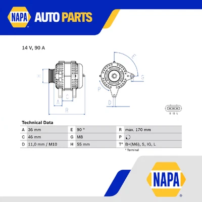 Alternator fits TOYOTA RAV4 ACA2 2.0 00 to 05 1AZ-FE Bosch 2706028110 2706028120 - Image 1 of 4