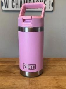 BRAND NEW 12 Oz DOUBLE INSULATED YETI YOUTH RAMBLER W/ STRAW & LID PINK - Picture 1 of 5