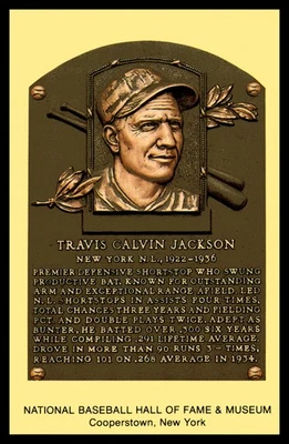 Cooperstown Hall of Fame Postcard Travis Jackson HOF Mint. - Image 1 of 2