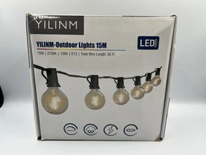 Indoor/Outdoor String Lights 50 ft. Plug-In Globe Bulbs Party Lighting - Picture 1 of 10