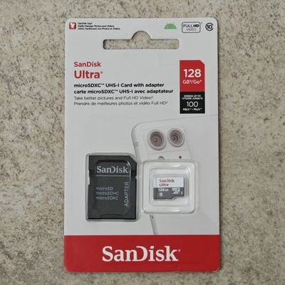 SanDisk 128GB micro SD SDXC Card 100MB/s Ultra 128G Class 10 UHS-1 Full HD Video - Image 1 of 2