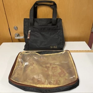 Samantha Brown Black Nylon Travel Case Tote Purse Bag Plus Clothing Makeup Bag? - Picture 1 of 14