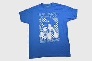 Sonic The Hedghog Mens Sonic Kanji Graphic Blue Shirt New S, L, XL - Picture 1 of 5
