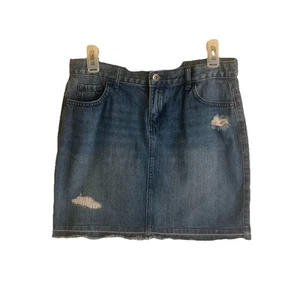 The Children’s Place  Denim Skirt  Denim Grunge Distressed Girls 16 Preloved  - Picture 1 of 5