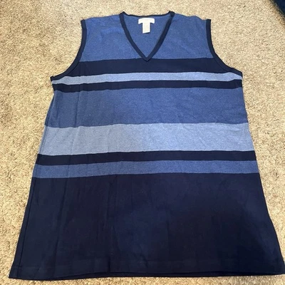 Camiseta sin mangas Jones New York Sport azul a rayas de colección años 90 Y2K talla XL Foto 1 de 4