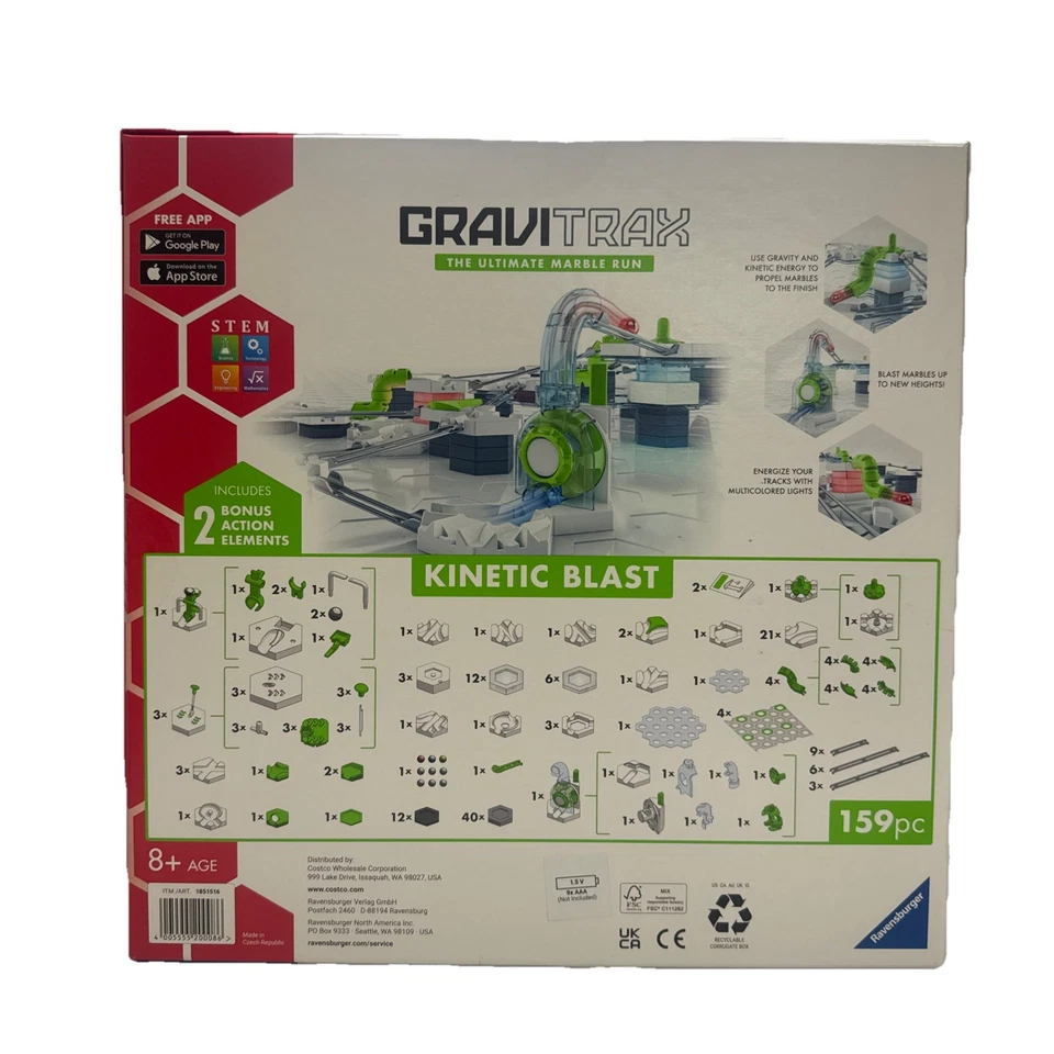 GraviTrax 159 Piezas Kinetic Blast Marble Run Set, Aprendizaje STEM para Niños Edad 8+ Foto 1 de 4