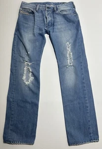 Diesel Safado Distressed Jeans Slim Cut Straight Leg Größe 34x32 Full Button Fly - Bild 1 von 12