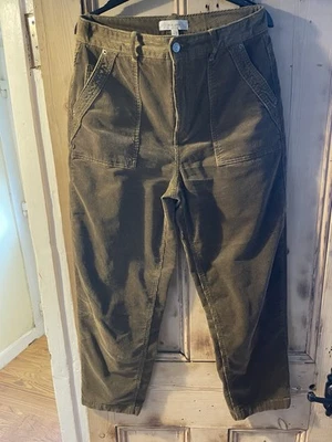 M&S Corduroy Trousers 12R Rich Brown , Deep Carpenter Pockets, High Waist 27 Leg - Image 1 of 4