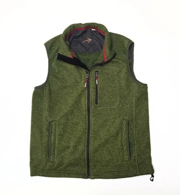 Orvis Mens Size L Green Fleece Hybrid Vest Full Zip Sleeveless Outdoor Hiking - Image 1 of 4