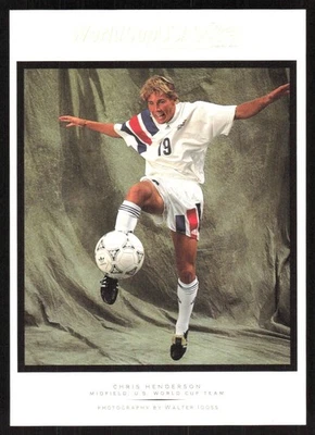 Tarjeta insertada de la Copa Mundial de Fútbol de la FIFA 1994 Upper Deck Chris Henderson EE. UU. #WI3 Foto 1 de 2