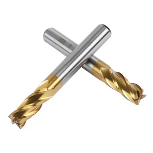 Pack of 2 4-Flute Titanium Coat Carbide End Mill Bits, 5/16 inch/8 mm HSS CNC... - Picture 1 of 4