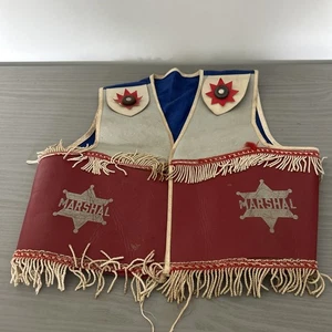 Child's Vintage Cowboy Vest Marshal Fringe Cowboy Costume - Picture 1 of 12
