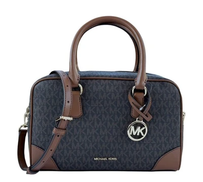 Michael Kors Thompson Medium Duffle Satchel Shoulder Crossbody Bag MK Brown - Image 1 of 4