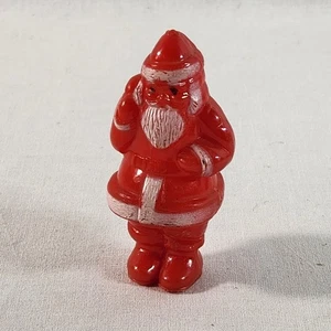 Vintage rot Kunststoff Weihnachtsmann Figur 3 Zoll Weihnachten Urlaub traditionell - Bild 1 von 8