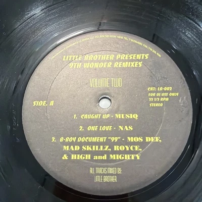 Little Brother 9th Wonder Remixes Volume 2 Vinyl  Nas De La Soul Mobb Deep Used - Image 1 of 2